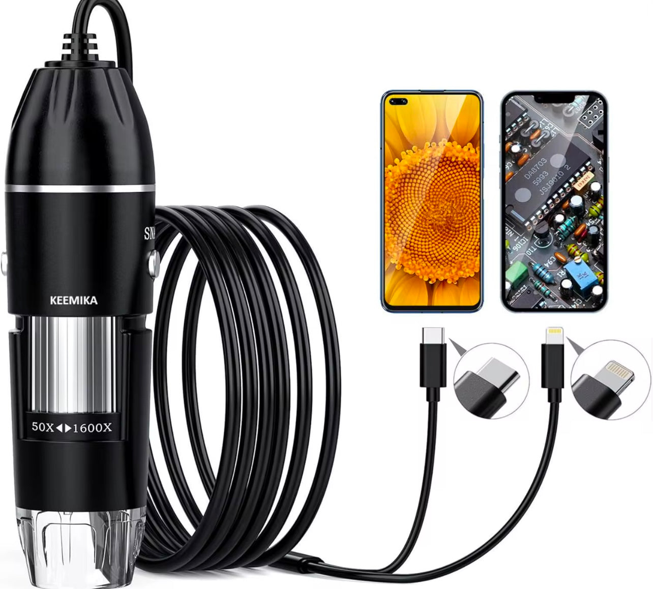 Hair & Scalp Zoom Camera – 1600X with LED Lights